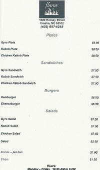  Flame Menu 
