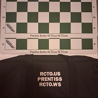  Prentiss Butler Custom 2 Custom Boards Chess Set with shoulder srap 